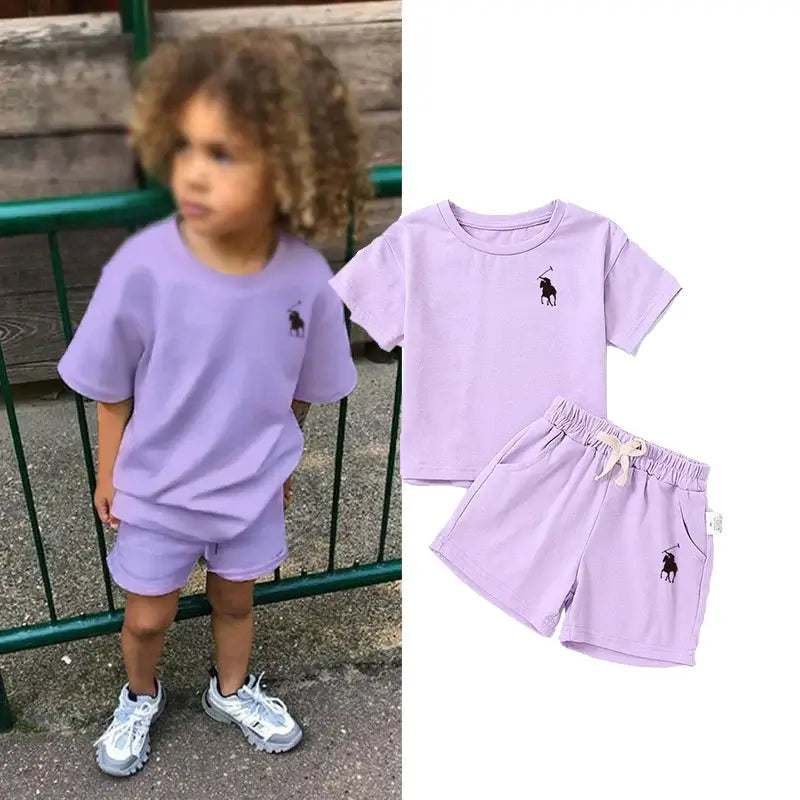 Toddler Girl &amp; Boy Summer Clothes - Printed Sports Sets