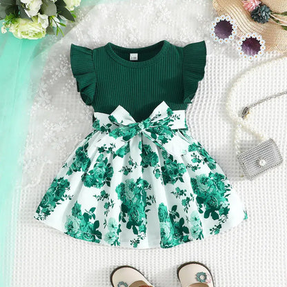 Cute Butterfly Sleeve Dress for Kids - KAYDEA